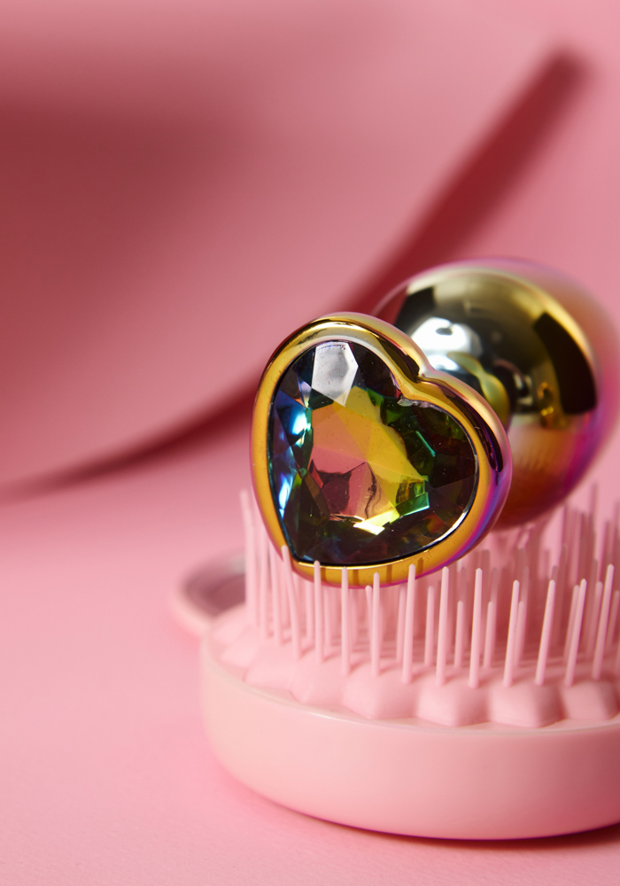 Μεταλλική πρωκτική σφήνα Rainbow Diamond