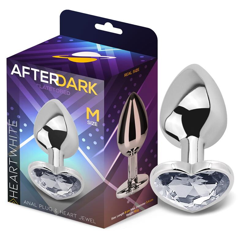 Μεταλλική πρωκτική σφήνα AfterDark με διακοσμητικό διαμάντι καρδιά Medium