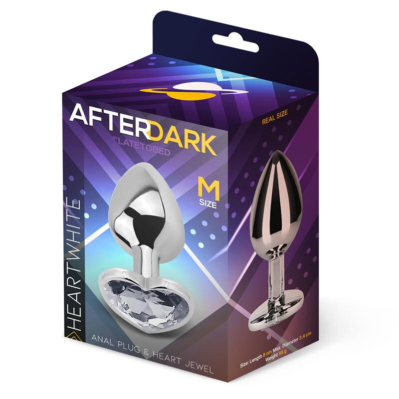 Μεταλλική πρωκτική σφήνα AfterDark με διακοσμητικό διαμάντι καρδιά Medium