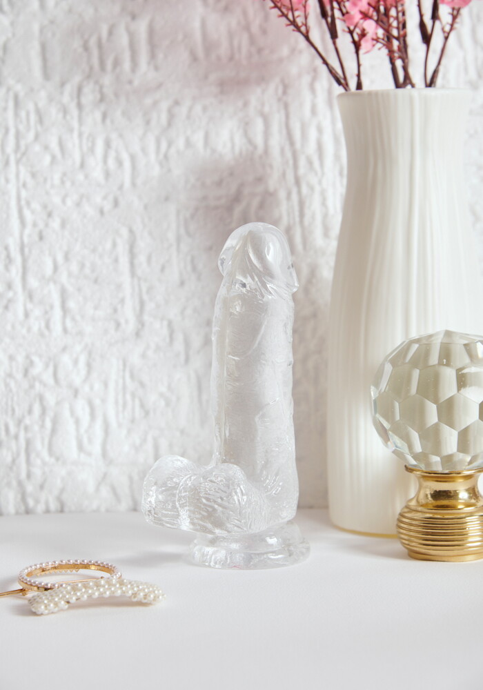 Ρεαλιστικό ομοίωμα πέους GLAZED CRYSTAL με βεντούζα