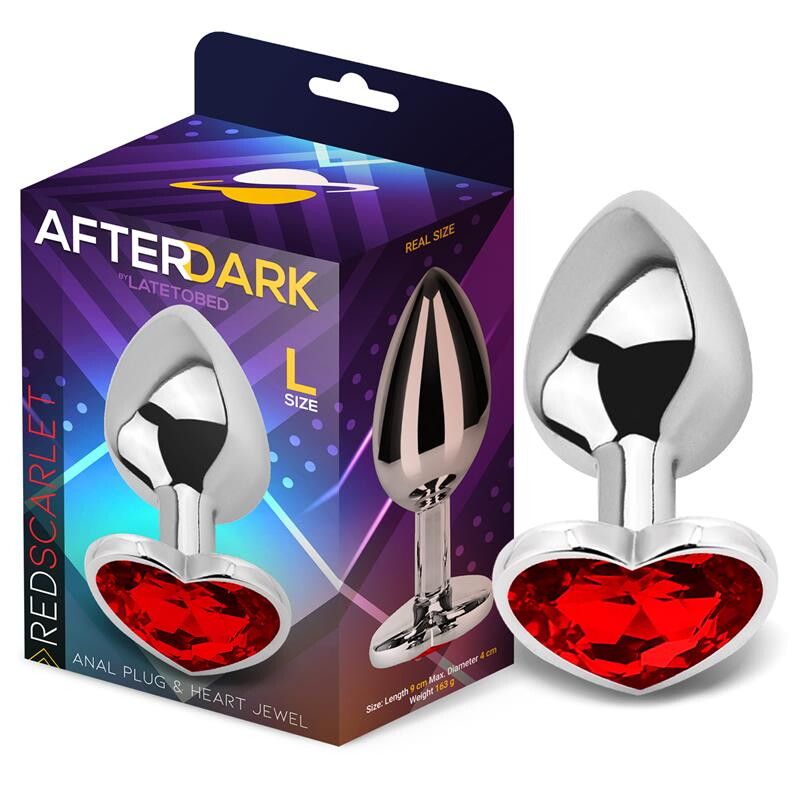 Μεταλλική πρωκτική σφήνα AfterDark με διακοσμητικό διαμάντι καρδιά Large