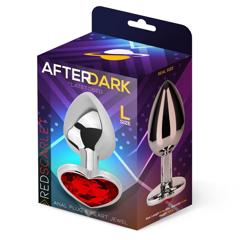 Μεταλλική πρωκτική σφήνα AfterDark με διακοσμητικό διαμάντι καρδιά Large