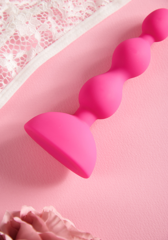 Πρωκτικές μπίλιες Silky Beads με δόνηση και βάση βεντούζας