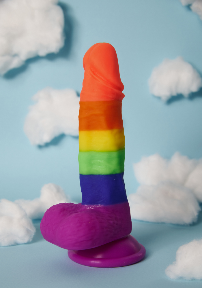 Ρεαλιστικό ομοίωμα πέους Rainbow Lover με βεντούζα