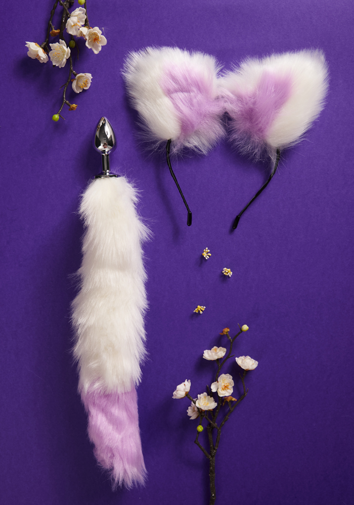Σετ μεταλλική πρωκτική σφήνα και στέκα Fluffy Toy