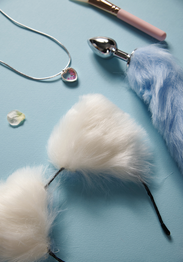 Σετ μεταλλική πρωκτική σφήνα και στέκα Fluffy Toy