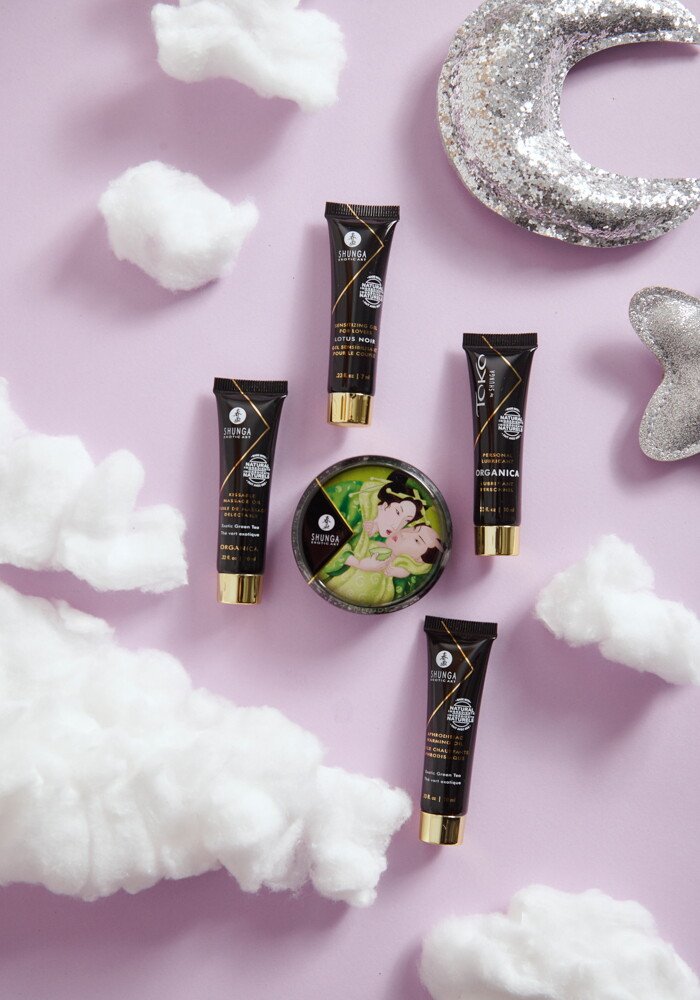 Σετ με λάδι και κερί για μασάζ SHUNGA GEISHA SECRETS KIT GREEN TEA