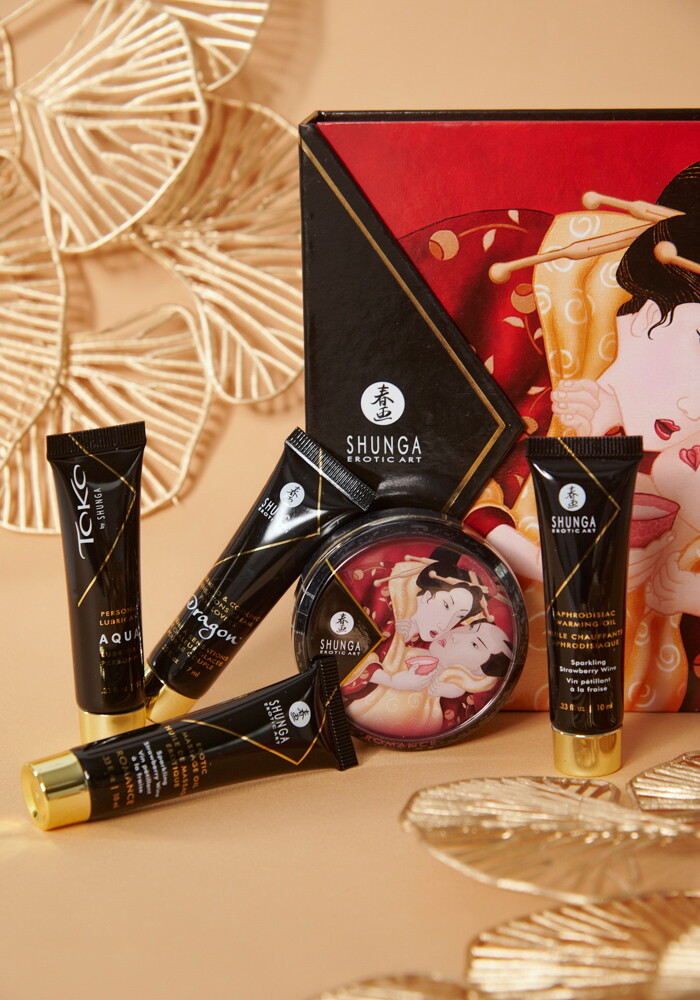 Σετ με λάδι και κερί για μασάζ SHUNGA GEISHA SECRETS KIT SPARKLING WINE